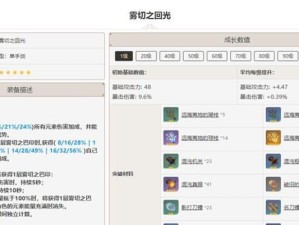 《原神》雾切之回光突破材料汇总（等级需求及所需材料一览）